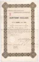 Budapest 1899. Országos Központi Hitelszövetkezet alapítványi részjegye 1000K-ról szárazpecséttel T:III