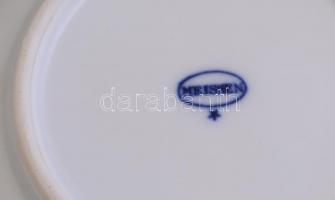 Meisseni porcelán reggeliző készlet, 1 db csésze + 1 db csészealj + 1 db kistányér, máz alatti kék f...
