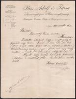 1910 Nyitra, Biss Adolf és Társa Keményítőipar Részvénytársaság fejléces levélpapírjára írt levél