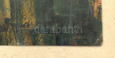 Gyarmathy jelzéssel: Portré. Olaj, papír, farostra kasírozva. Üvegezett keretben. 32,5x24,5 cm