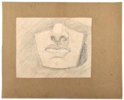 Szurcsik jelzéssel: Arc. Ceruza, papír, paszpartuban. 26x33 cm