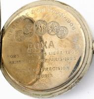 Doxa Anti-Magnetique zsebóra, sérült számlappal, horpadt, viseltes állapotban, d: 5,5 cm