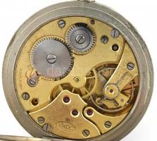 Doxa Anti-Magnetique zsebóra, sérült számlappal, horpadt, viseltes állapotban, d: 5,5 cm