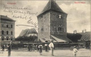 1914 Kolozsvár, Cluj; Bethlen bástya, Bodnár Gáspár kocsikészítő üzlete / bastion tower, horsecart workshop