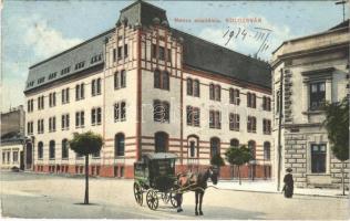 1914 Kolozsvár, Cluj; Menza akadémia, lovaskocsi / academy, horse carriage