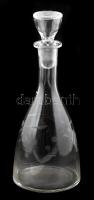 Italos üveg, dugóval Formába öntött, metszett, hibátlan. m: 31 cm