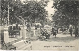 1915 Pöstyén, Piestany; park, vendéglő terasza / park terrace of the restaurant (Rb)