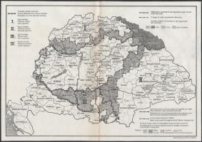 cca 1920 Nemzetiségi alapon követelt területek térképe, Magyar Földrajzi Intézet Rt., hajtott, 24×34 cm