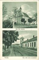 1942 Tornóc, Trnovec nad Váhom; Római katolikus templom és iskola, utca / school and church, street