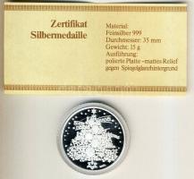 NSZK 1988. "Karácsony-Quickborn" Ag emlékérem, 15g T:PP Díszdobozban, tanúsítvánnyal!
