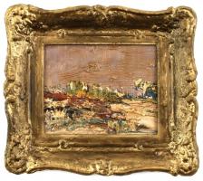 Fleischer Anna: Ősz. Olaj, karton. Jelzés nélkül. 13x16 cm Keretben