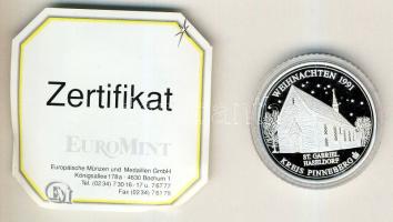 NSZK 1991. "Karácsony-St.Gabriel Haseldorf" Ag emlékérem, 15g T:PP Díszdobozban, tanúsítvánnyal!