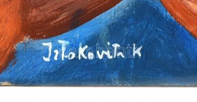 Istokovits K jelzéssel: Aratók. Olaj, farost. 40x60 cm