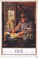 1916 A K.u.K. hadsereg katonája 1915 karácsonyán / WWI Soldier of the Austro-Hungarian K.u.K. Army, Christmas s: Kuderna (EK) + K.u.k. Feldpostamt 124.