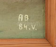 AB 84. V. jelzéssel: Kinn, padon. Olaj, fa. Fa keretben. 25x35 cm