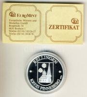 NSZK 1990. "850 éve virágzik Rellingen" Ag emlékérem, 15g T:PP Díszdobozban, tanúsítvánnyal!