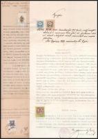 1880-1943 9 db okmánybélyeges irat, mind más bérmentesítéssel