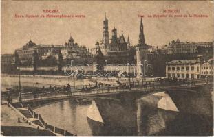 Moscow, Moscou; Vue de Kremlin du pont de la Moskwa / Kremlin, bridge over the Moskva river (EK)