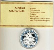 NSZK 1989. "Karácsony-St.Michael, Új Apostol, Krisztus templom" Ag emlékérem, 15g T:PP Dís...