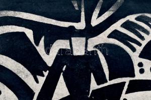 Bortnyik jelzéssel: Indián. Linómetszet, papír, számozott: 3/5. Fa keretben, 17,5×22 cm