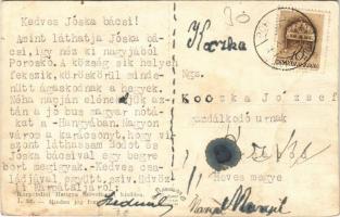 Poroskő, Poroskovo, Poroshkovo; látkép, utca, kerékpár, Hangya szövetkezet üzlete és saját kiadása /...