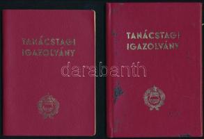1971, 1980 Tanácstagi igazolvány, 2 db, egyik fényképes