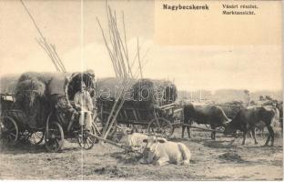 Nagybecskerek, Zrenjanin, Veliki Beckerek; Vásári részlet / Marktansicht / market day, cattle