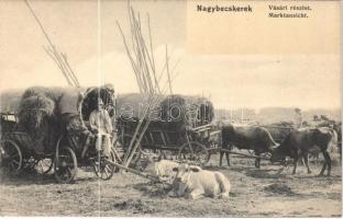 Nagybecskerek, Zrenjanin, Veliki Beckerek;  Vásári részlet / Marktansicht / market day, cattle