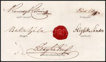 1864-1865 Győri Ének - és Zene-Egylet Műképző Intézetének 2 bizonyítványa, viaszpecsétekkel, aláírás...