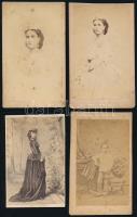 cca 1860-1870 Híres emberek keményhátú fotókon (Ferenc József, Sisi, Batthyány-kormány, Sarolta mexikói császárné, stb.), 8 db fotó, 10×6 cm