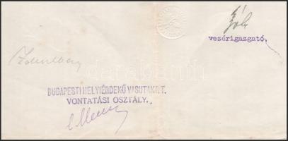 1924 -27 Budapesti Helyi Érdekű Vasutak (BHÉV, a mai HÉV elődje), 2 db okmány (illetményről és nyugd...