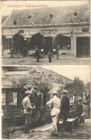 1907 Vágsellye, Schelle, Sala nad Váhom; Ottinger Lajos vendéglője, étterem kertje tekézőkkel, kuglizó. Rasofszky Béla fényképész kiadása / restaurant, garden with bowling, kegeln (EK)