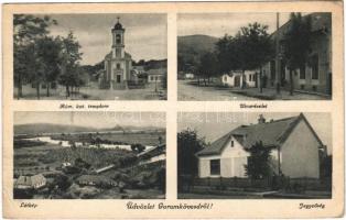 1944 Garamkövesd, Kamenica nad Hronom; Római katolikus templom, jegyzőség, utca, látkép / Catholic church, notary, street view, general view (Rb)