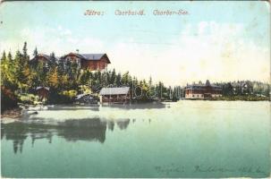 1909 Tátra, Magas-Tátra, Vysoké Tatry; Csorba-tó. Cattarino S. utóda Földes Samu kiadása / Strbské pleso / lake (EK)