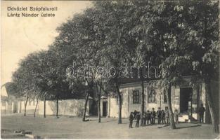 1914 Szépfalu, Temes-Szépfalu, Seredin, Frumuseni; Lántz Nándor üzlete / shop (EK)