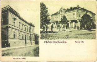 1913 Nagybánya, Baia Mare; Kir. Járásbíróság, Mándy ház, üzletek. Kovács Gyula kiadása / district court, tenement palace, shops