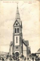 1907 Marosludas, Ludosul de Mures, Ludus; Római katolikus templom. Tervezte Hübschl Kálmán építész. Glück József kiadása / Catholic church (Rb)