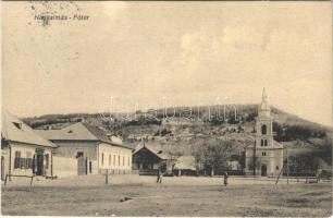 1911 Nagyalmás, Almasu Mare; Fő tér, Református templom, üzlet. Papp Antal kiadása / main square, Calvinist church, shop (EK)