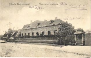 1911 Nagyalmás, Almasu Mare; Állami elemi népiskola. Kabát Emil kiadása / elementary school (EK)