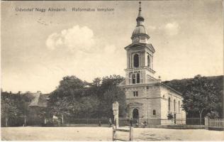 1911 Nagyalmás, Almasu Mare; Református templom. Kabát Emil kiadása / Calvinist church (EK)