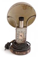 MOFÉM art deco stílusú lámpa, órával, alabástrom talapzattal, m:27 cm