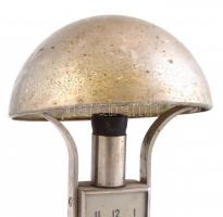 MOFÉM art deco stílusú lámpa, órával, alabástrom talapzattal, m:27 cm