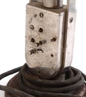 MOFÉM art deco stílusú lámpa, órával, alabástrom talapzattal, m:27 cm