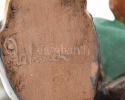 Rahmer kerámia cipészfiú. Jelzett, máz kopással 25 cm