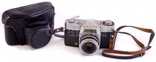 Mamiya SLR fényképezőgép, Mamiya-Sekor 48mm f/2.8 objektívvel, műbőr tokkal