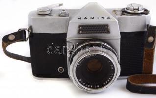 Mamiya SLR fényképezőgép, Mamiya-Sekor 48mm f/2.8 objektívvel, műbőr tokkal