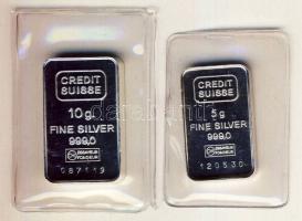 Svájc DN "Credit Suisse" Ag tömb (2x), 5g + 10g T:PP