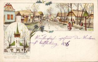 1896 2kr millenniumi képeslap "Magyar utcza"