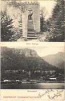 1904 Tusnádfürdő, Baile Tusnad; Apor bástya, Sólyomkő. Dragomán S. I. kiadása / Turnul (Bastionul) Apor, Piatra Soimilor / bastion, lookout tower, mountain (EB)