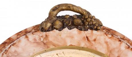 Muranoi üveg kínáló, asztalközép festett műgyanta lábbal. Jelzett, hibátlan. d: 25,5 cm